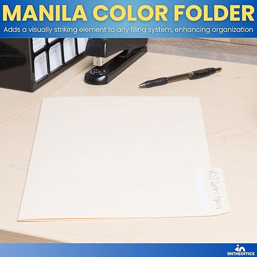 Miniatura 7 de 1InTheOffice Carpetas de archivos legales, carpetas de archivos tamaño legal, pestaña de corte de 1/3, manila, paquete de 100