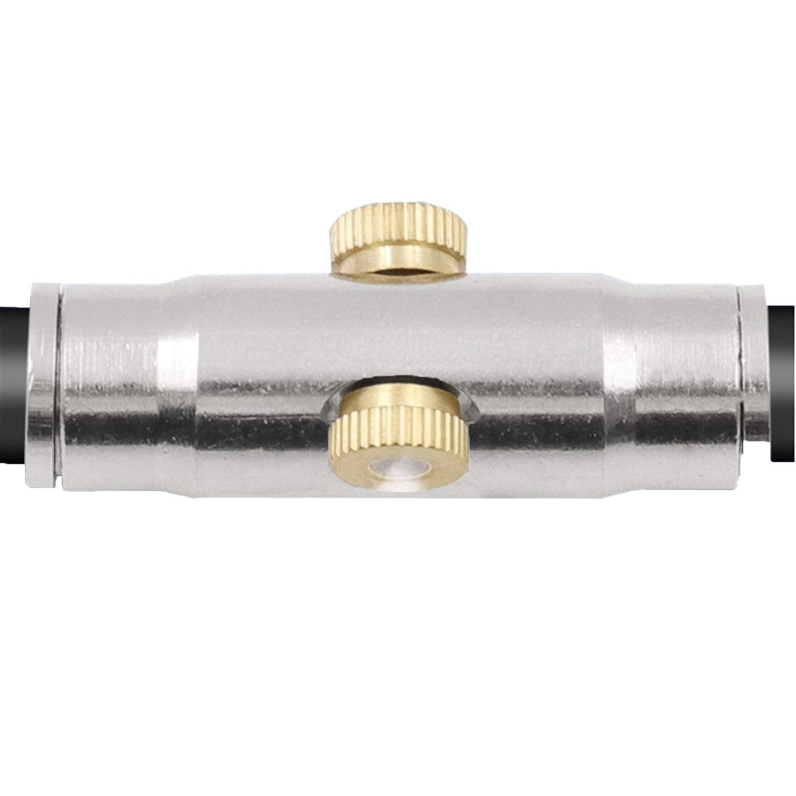 Conectores en T de latón 10/24 UNC para boquilla nebulizadora de alta presión de 3/8" con cierre deslizante para sistema de enfriamiento (no incluye boquillas) (Color: 30 piezas, Tamaño: Orificio do