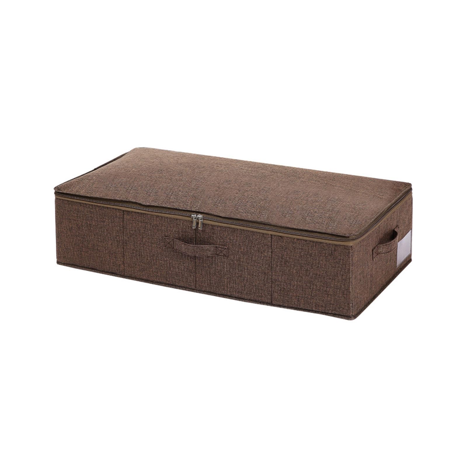 Mekalero Brown Foldable Breathable Underbed Clothes Storage Bags Storage Box For Clothing Duvet Bedding Quilts Moving Underbed Clothes Bags