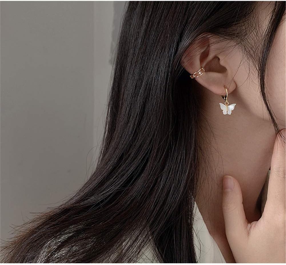 6 Pairs Butterfly Earrings Butterfly Drop Earrings Butterfly Cute Dangle Earrings for Women Multi Color - Image 4