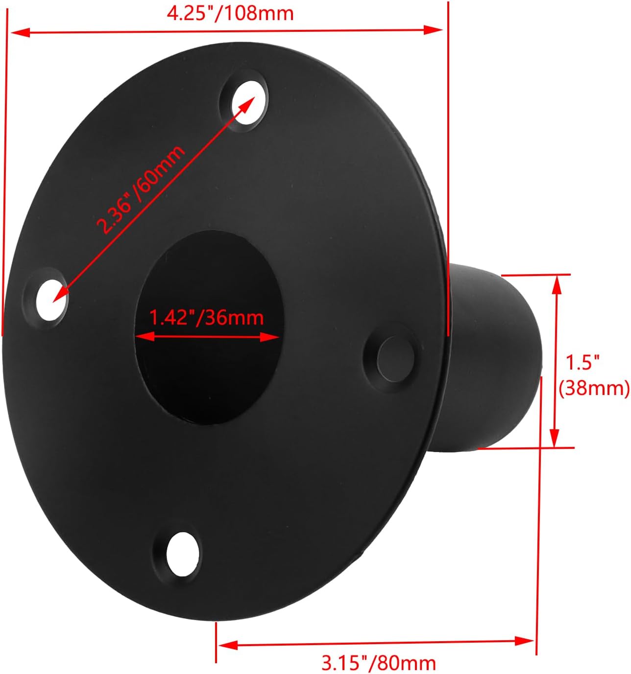 4Pcs Speaker Stand Top Hat, Metal Speaker Cabinet Pole Mount, Speaker Iron Bottom Metal Stand Tripod Stand Dj Stand Speaker Cone Base Audio Speaker Stand Mounts Adapters, 4.25" x 3.15"