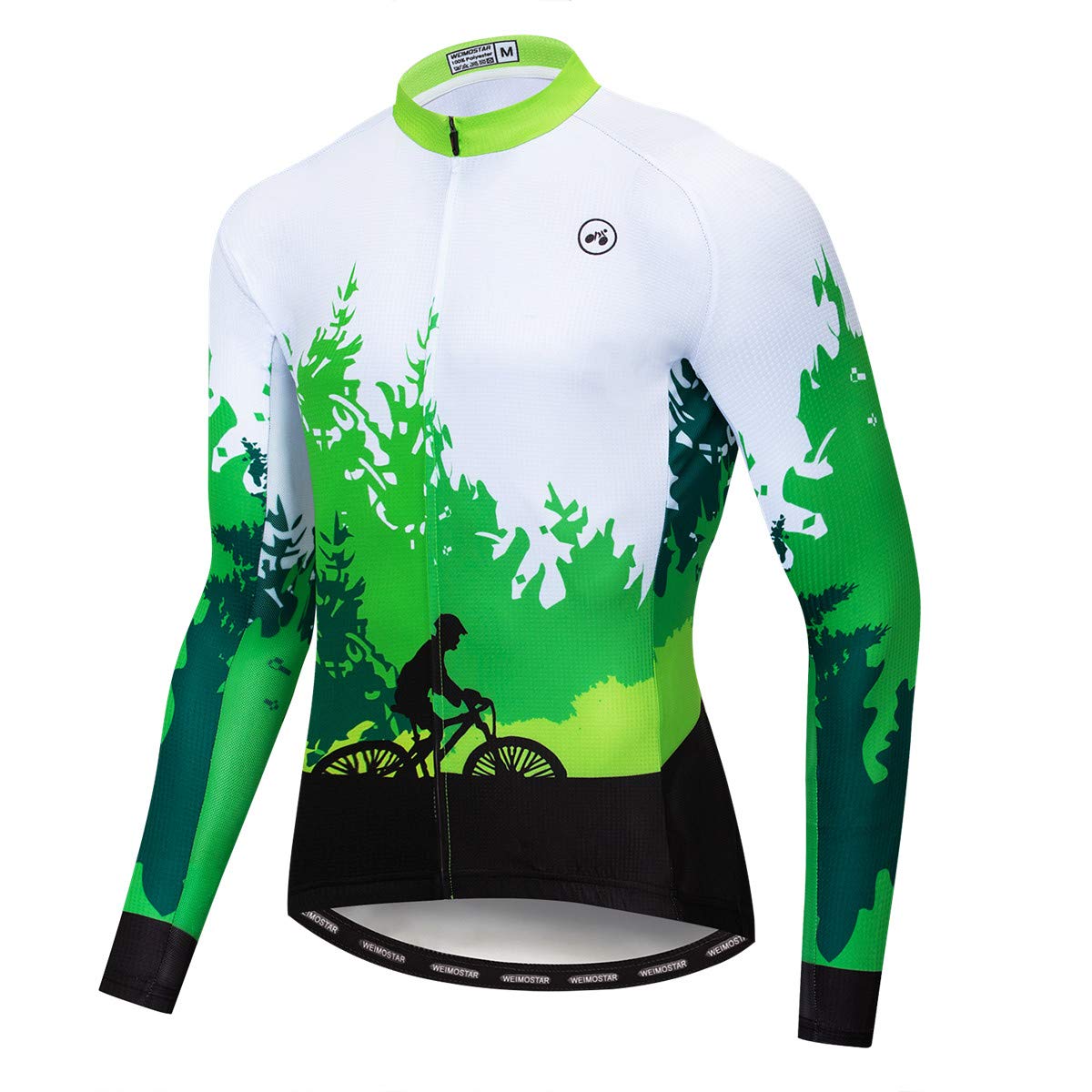 Ciclismo Maglie Uomini Autunno Bicicletta Abbigliamento Manica Lunga MTB Jersey Traspirante Ciclismo Sportswear - verde - XL petto 108/116 cm