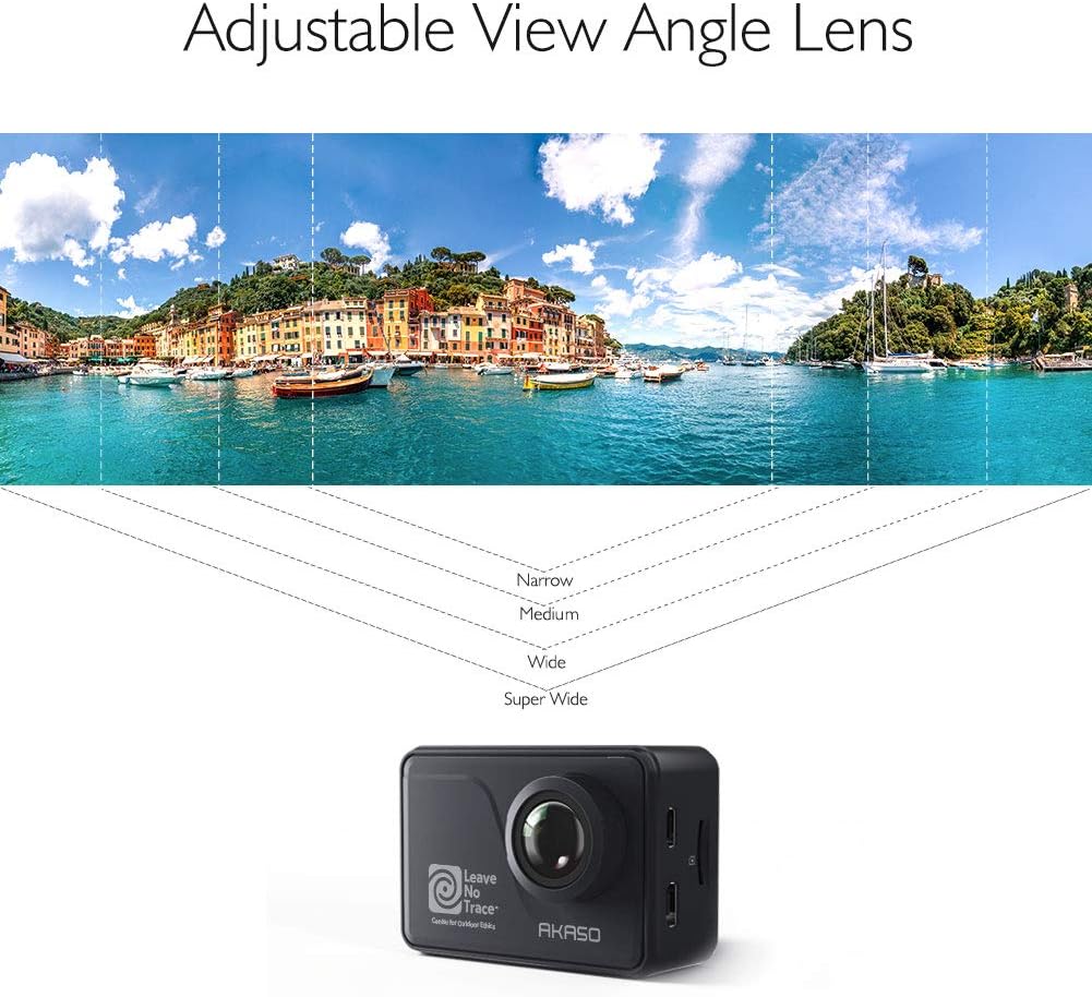 Best Seller AKASO V50 Pro Leave No Trace Special Edition Action Camera Touch Screen 4K60 Waterproof Camera Features EIS and Wi-Fi Remote Control Sports Camera with 3 Batteries Wrist Strap and Accessory Kit