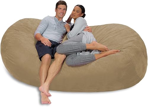 Miniatura 89 de Comfy Sacks - Puf de espuma viscoelástica de 7.5 pies, tumbona de piel sintética color negro Piel sintética, color negro,Piel sintética de color