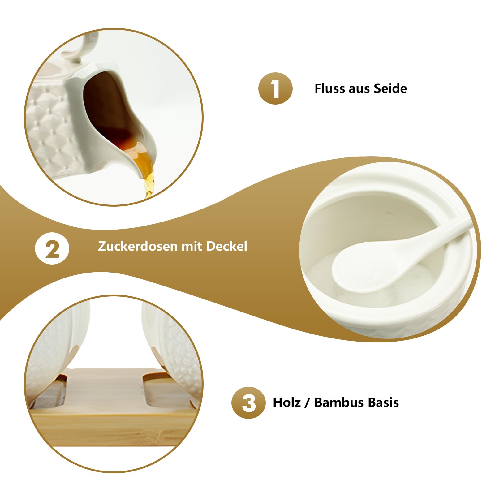 HOSPAOP Juego de leche y azúcar con tapa y cuchara, jarra de leche de cerámica