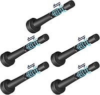 Vista 24 de Tope de puerta ajustable, tope de puerta de aluminio de 3.07 a 4.45 pulgadas para parte inferior de la puerta, tope de puerta negro mate para pared