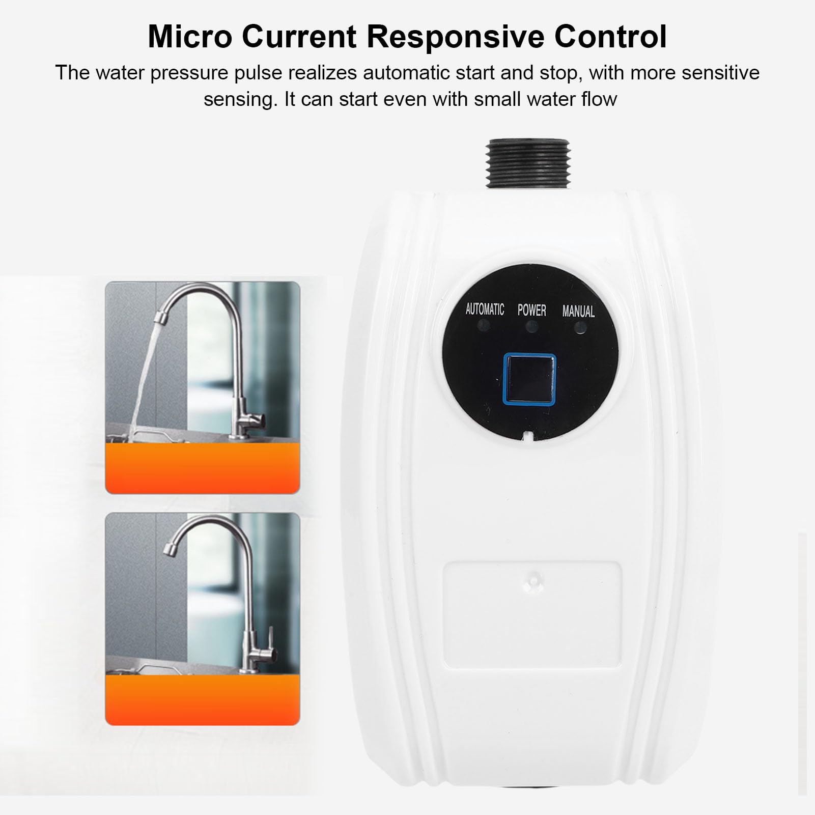 FTVOGUE Pompa di Pressurizzazione Dell'Acqua, Silenziosa 65W Alta Portata | Motore in ottone resistente, ad alta efficienza energetica, facile installazione per rubinetti, irrigazione del giardino