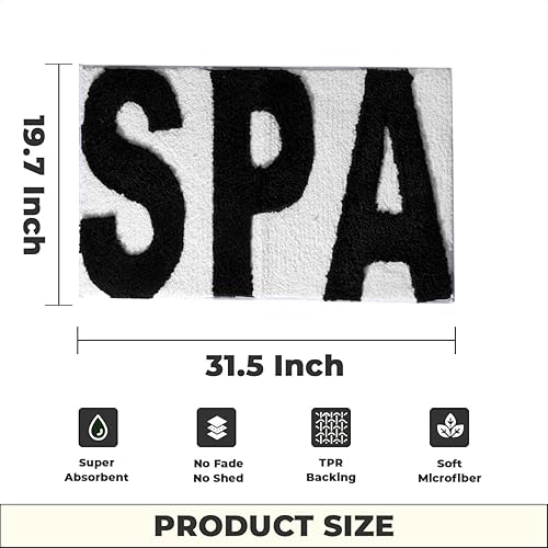 Miniatura 2 de Loismood Bonita alfombra de baño de spa súper absorbente de agua y ultra esponjosa, lavable a máquina, alfombra de baño para baño, sala de estar y