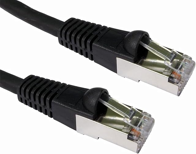 rhinocables CAT6A Ethernet Cable Shielded Snagless High Speed RJ45 Gigabit Booted Patch LAN Network Lead compatible with CAT5e, CAT6 Internet, Xbox, PS4, Smart TV, Router, Modem, PC (15m, Black)