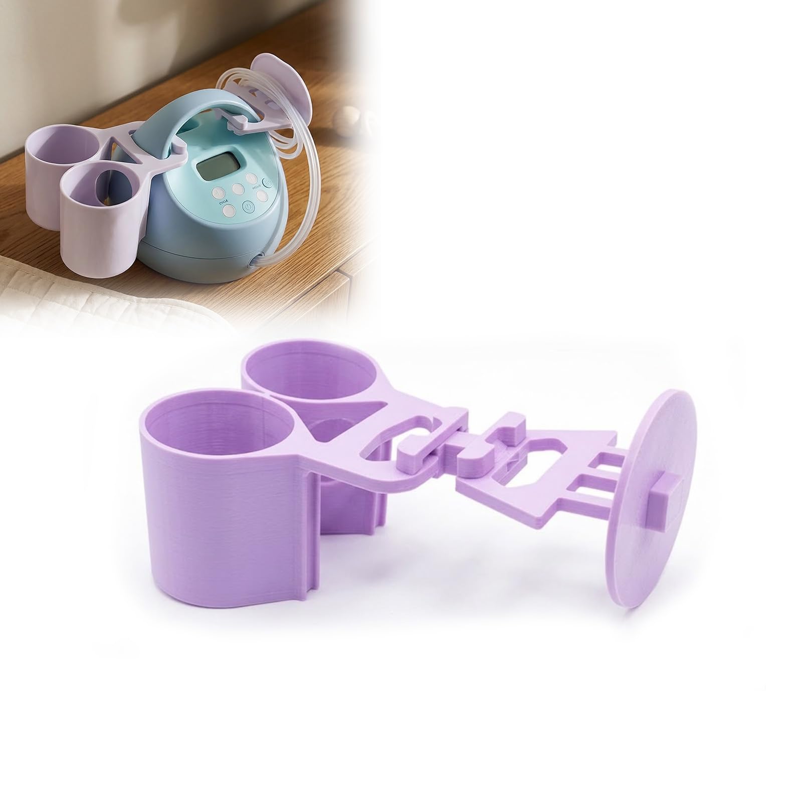 Breast Pump Bottle Holder, Compatible with Spectra S1 Plus & S2 Plus, Tubing Organizer Attachment with Bottle Stand and Tube Storage for Easy Organization