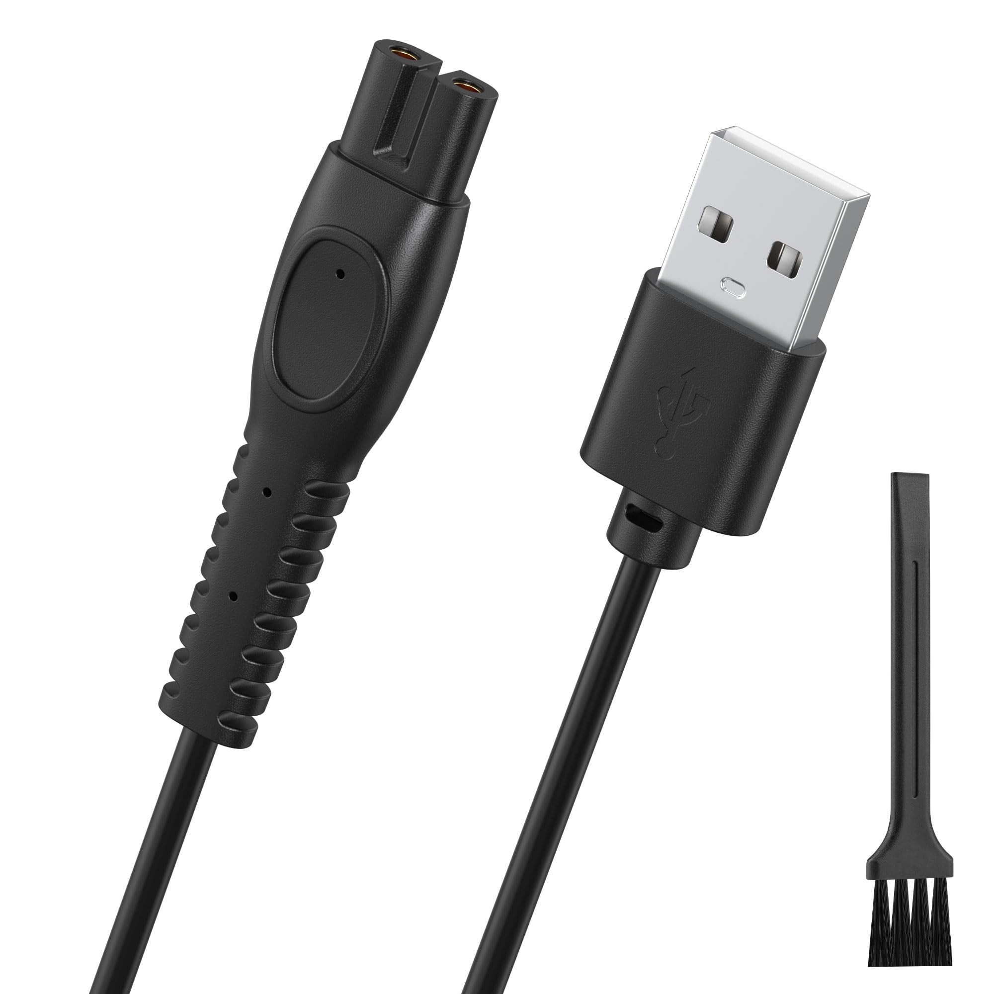 Meliya Cable de Cargador 5V para Philips Norelco OneBlade 360 QP2724 QP2720 QP2824 QP2734 QP4631 MG7910 MG5910 MG9510 PQ888 PQ889 2400,USB Cable con Cepillo de Limpieza(1Pack)