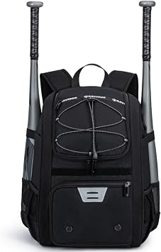 KAVIGOR Youth Baseball Bag, Softball Bag for Girls & Boys, Kids Tball Backpack with Shoes Compartment