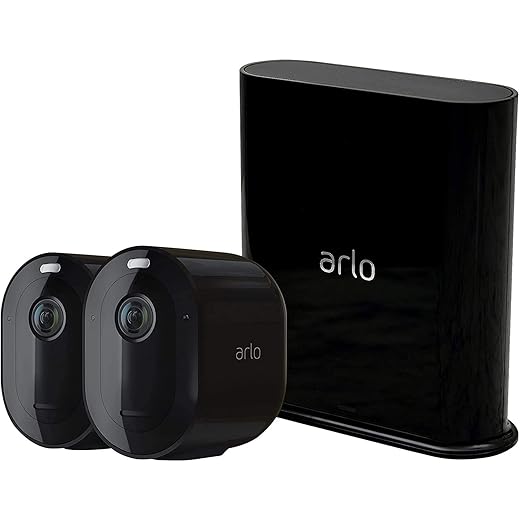 Arlo Pro3 Caméra de Sécurité WiFi, Pack de 2, 2K HDR, 160°, Eclairage projecteur intégré, batteries rechargeables, Audio bidirectionnel, Essai gratuit de 90 jours inclus pour le Arlo Secure VMS4240B