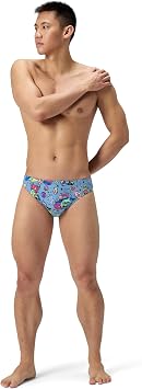 Speedo Mens Swimsuit Brief Endurance+ Printed Team Colors