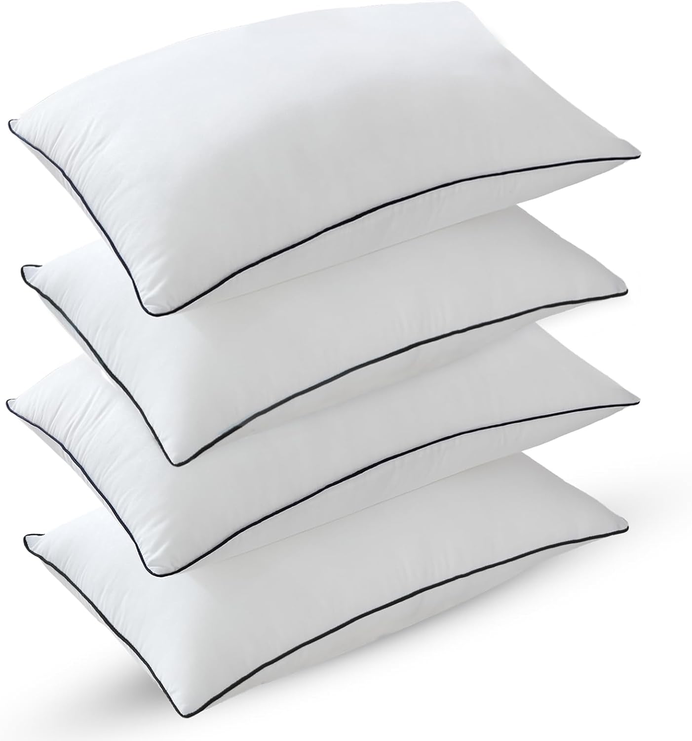 Bed Pillows for Sleeping - Pillows King Size Set of 4, Cooling Luxury Hotel Quality Pillow with Premium Plush Soft Down Alternative Fill for Side Back Stomach Sleepers King (pack of 4) White