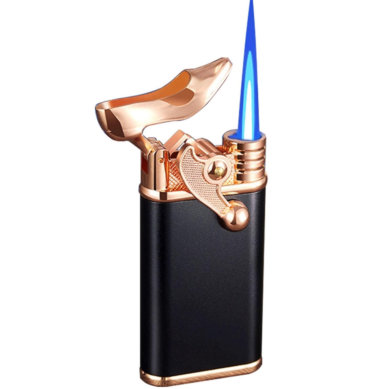 Encendedor de butano recargable con soplete ajustable para cocina, exterior y acampada