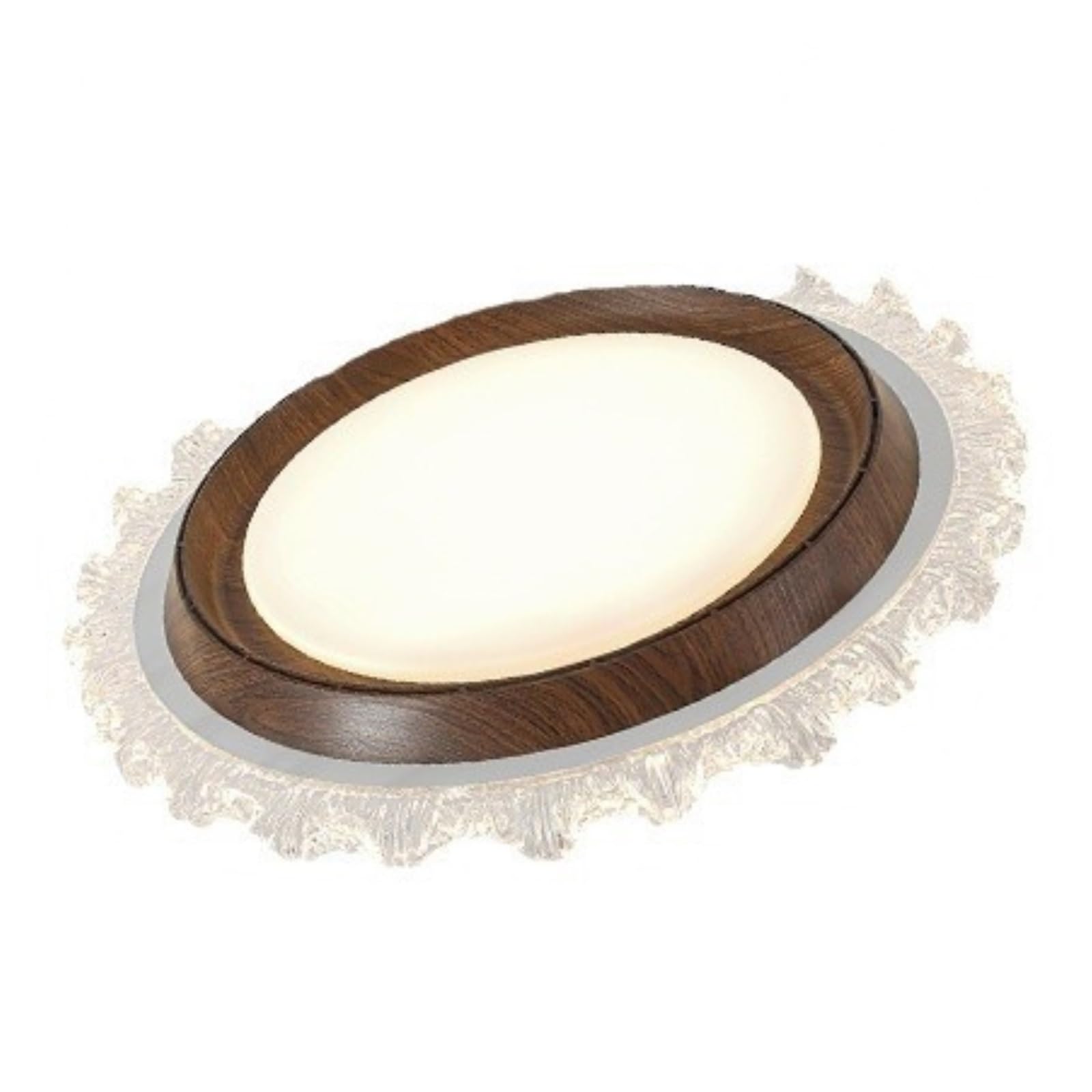 ERETYRET Medieval Walnut Wood Grain Bedroom Leafless Fan Lamp Air Purifier Silent Invisible Electric Integrated Ceiling Quiet Cooling