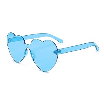 Amazon.com: FEISEDY Thick Heart Sunglasses Rimless Heart