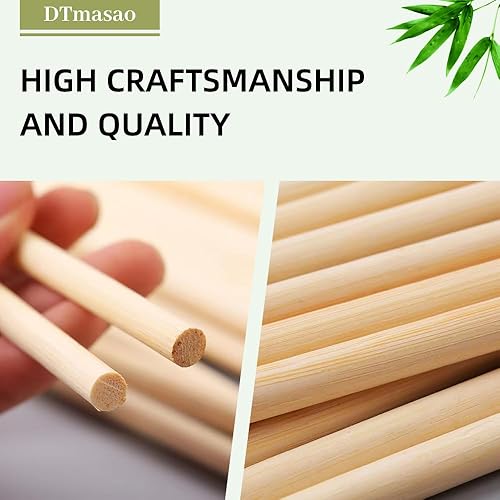 Miniatura 4 de Varillas de madera de 14 x 12 pulgadas, 25 varillas de madera, varillas de bambú sin terminar, para manualidades y bricolaje