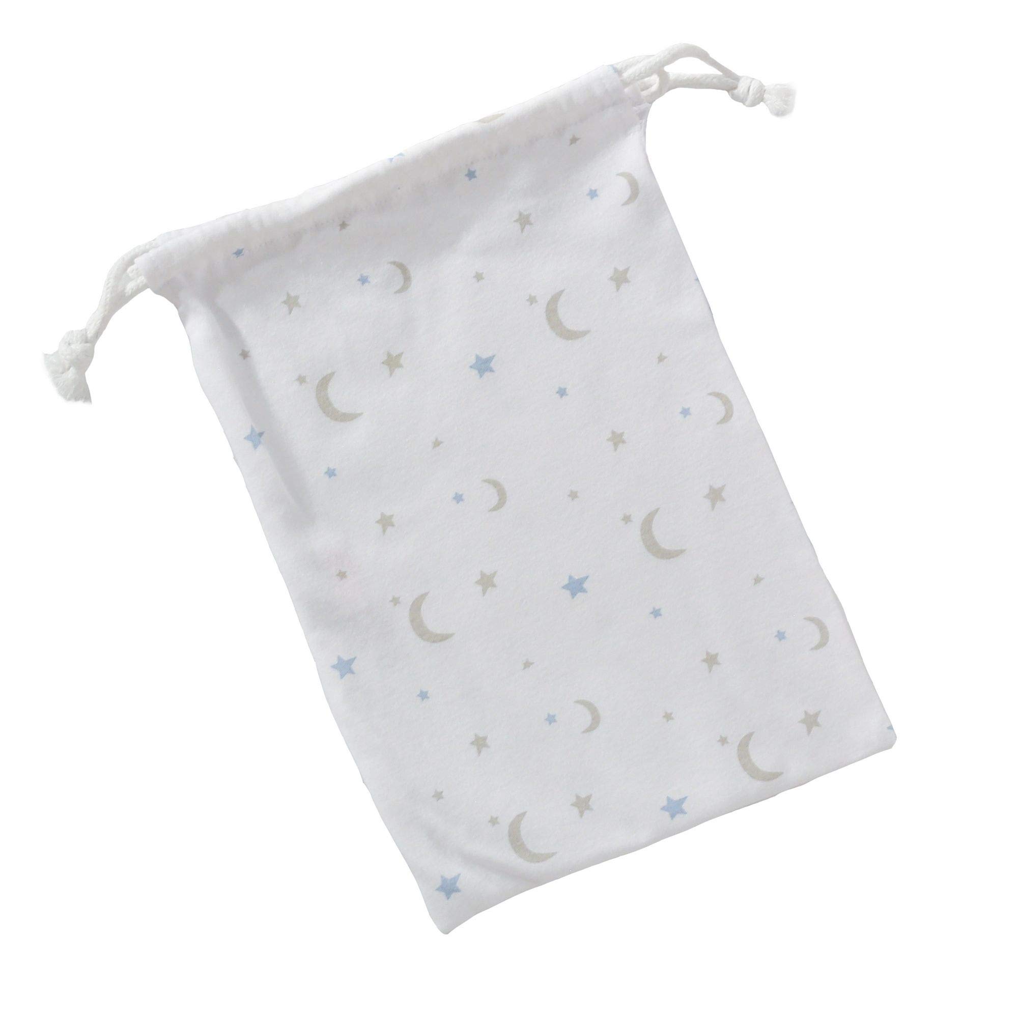 TROIS KILOS SEPT - Kit Naissance 6 Pièces - 1 mois - Velours Blanc - Motif Lune - (Pyjama, Body, Bonnet, Moufles, Chaussons et Pochon de Rangement) - Cadeau Bébé Mixte Garçon et Fille
