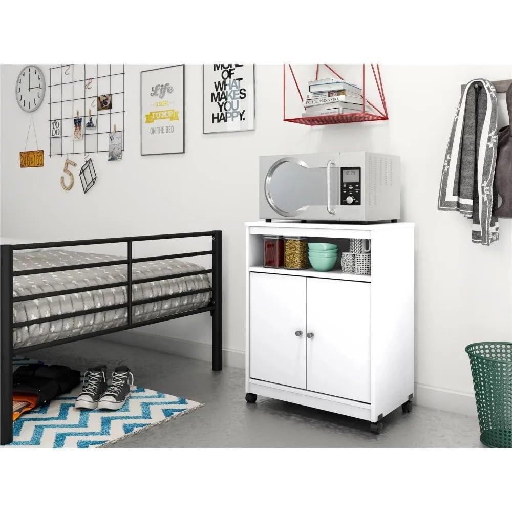 Carrello Multiuso da Cucina Carrello for microonde da Cucina Bianco, Organizer da Cucina, Carrello Multiuso for Cucina, Sala da Pranzo, Bagno Carrello di Servizio
