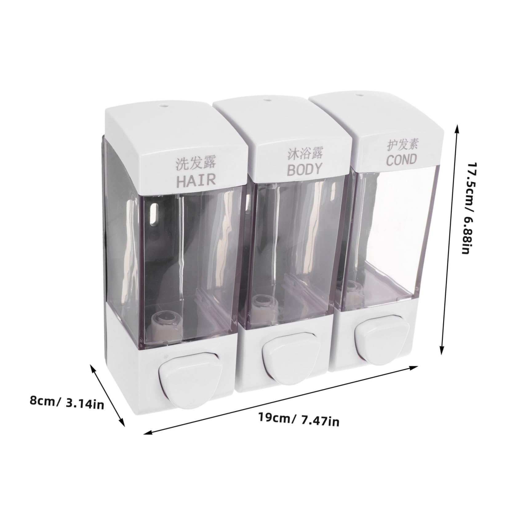 Unomor Chamber Shampoo Dispenser for Shower Wall No Drill Soap Container Wall-Mounted Shampoo Wash Dispenser Clear Design for Easy Monitoring for Use