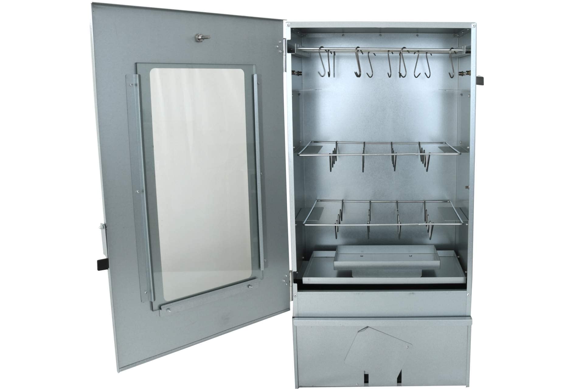 Unbekannt Kynast Räucherofen 44 x 28 x 80 cm mit 3 Etagen inkl. Zubehör, Silber