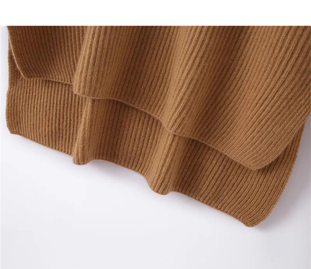 Haitpant Maglione da donna a collo alto in 100% cashmere, per autunno e inverno, lavorato a maglia, maglia calda