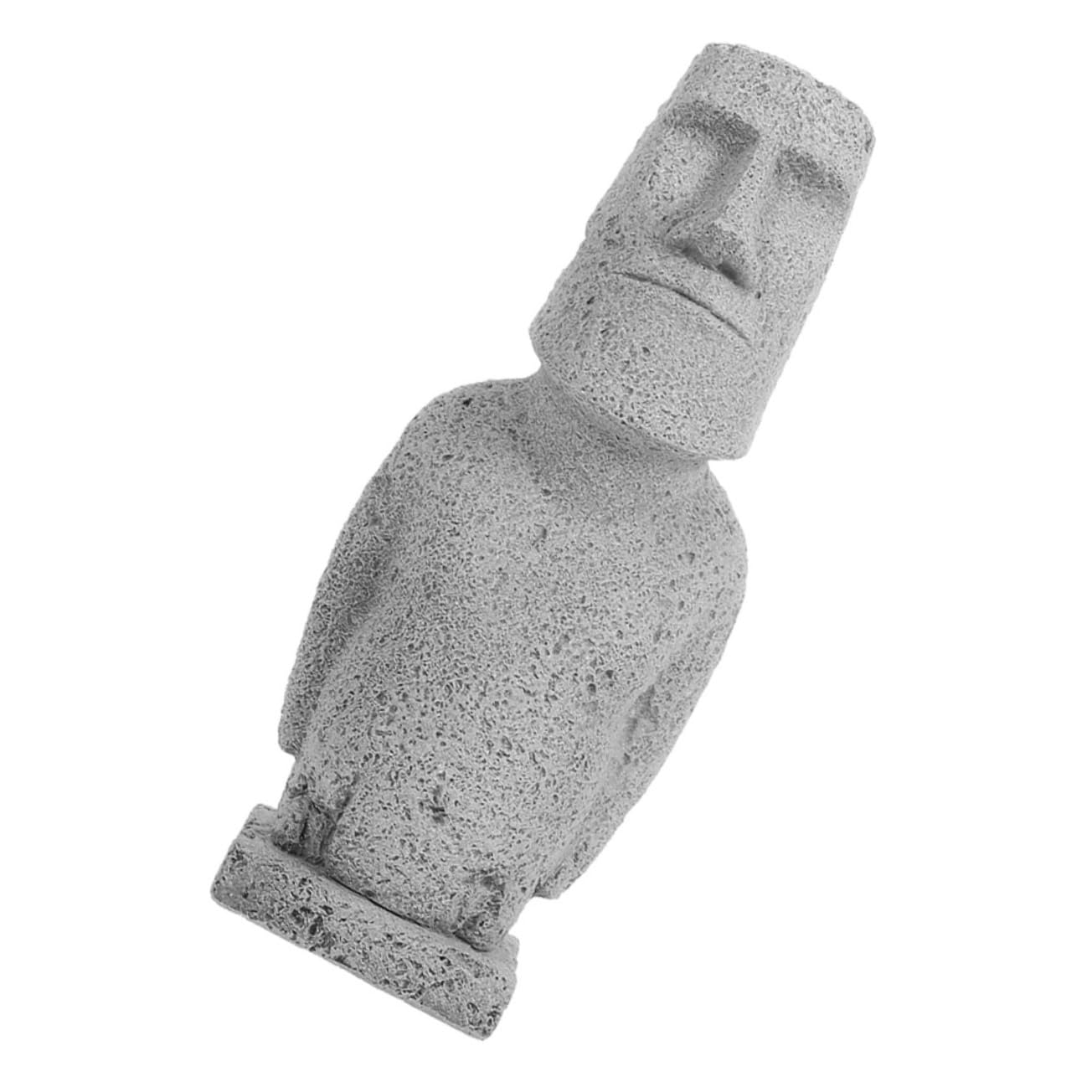 ULTECHNOVO 4 Piezas Estatua Moai simulada. decoración del Acuario Decoraciones de peceras Accesorios de Acuario estatuilla de Acuario Estatua Moai para pecera Arenisca Grey