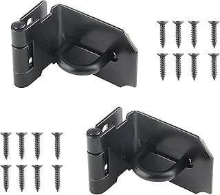 Piutouyar 2Pcs Door Hasp Latch Lock 90 Degree Hasp Right Angle Padlock Latch Safety Hasp Latch Heavy Duty Stainless Steel Door Clasp Hasp Lock Latch with Screws for Shed, Barn, Cabinet(3inch, Black)