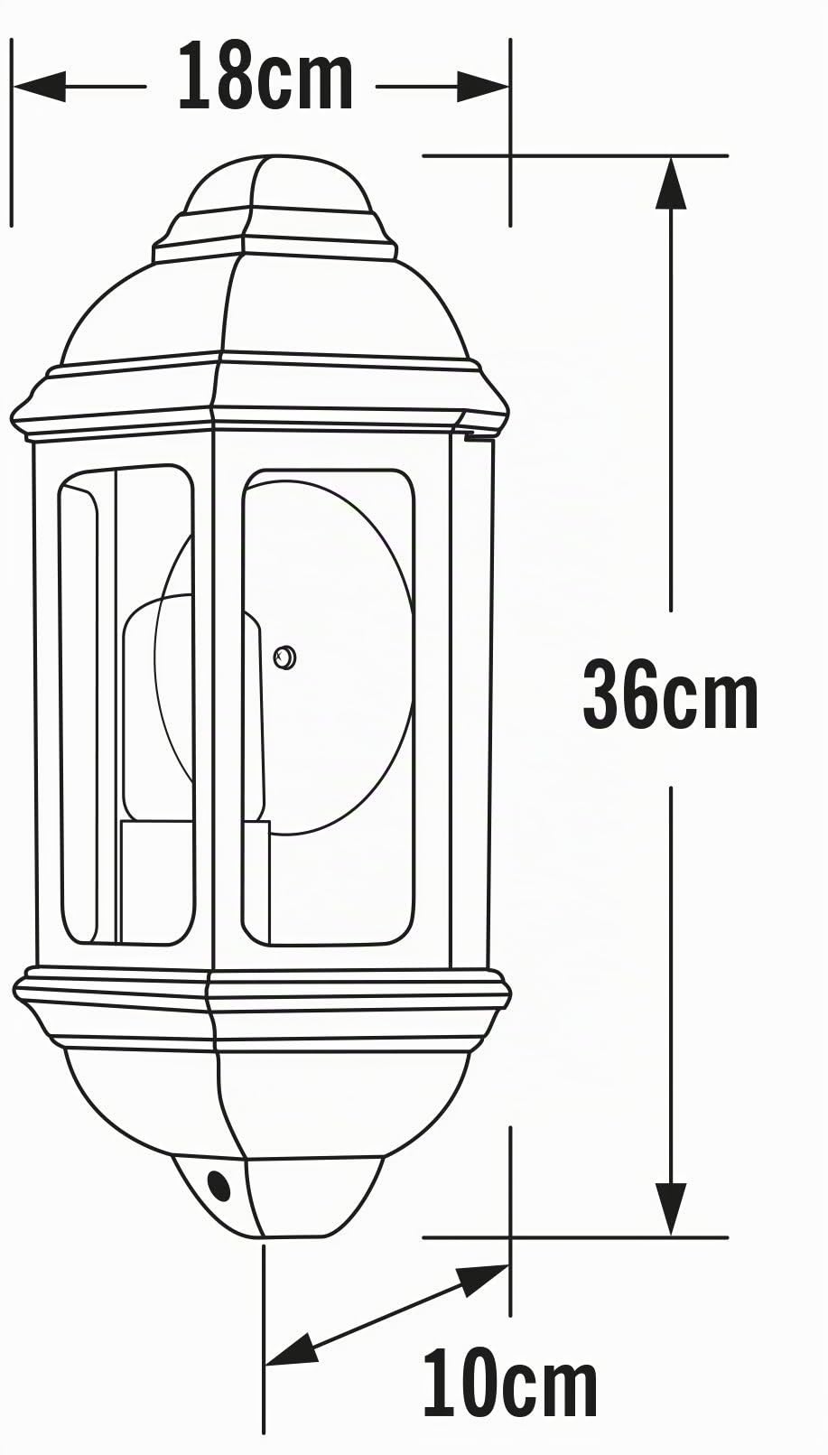 Konstsmide Cagliari Flush Classic Lanterna/1 x 100 W E27 Max Lampada/Vetro Trasparente/Alluminio/IP43/Verde Chiaro