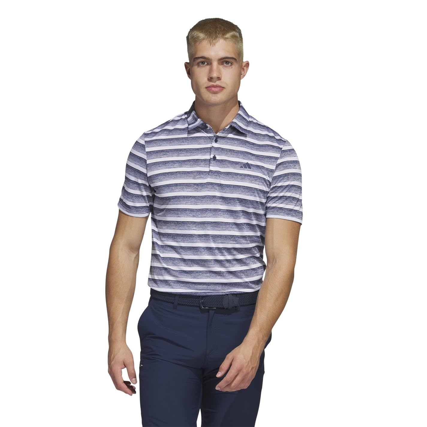 adidas Golf Herren Two Colour Streifen Primegreen Poloshirt