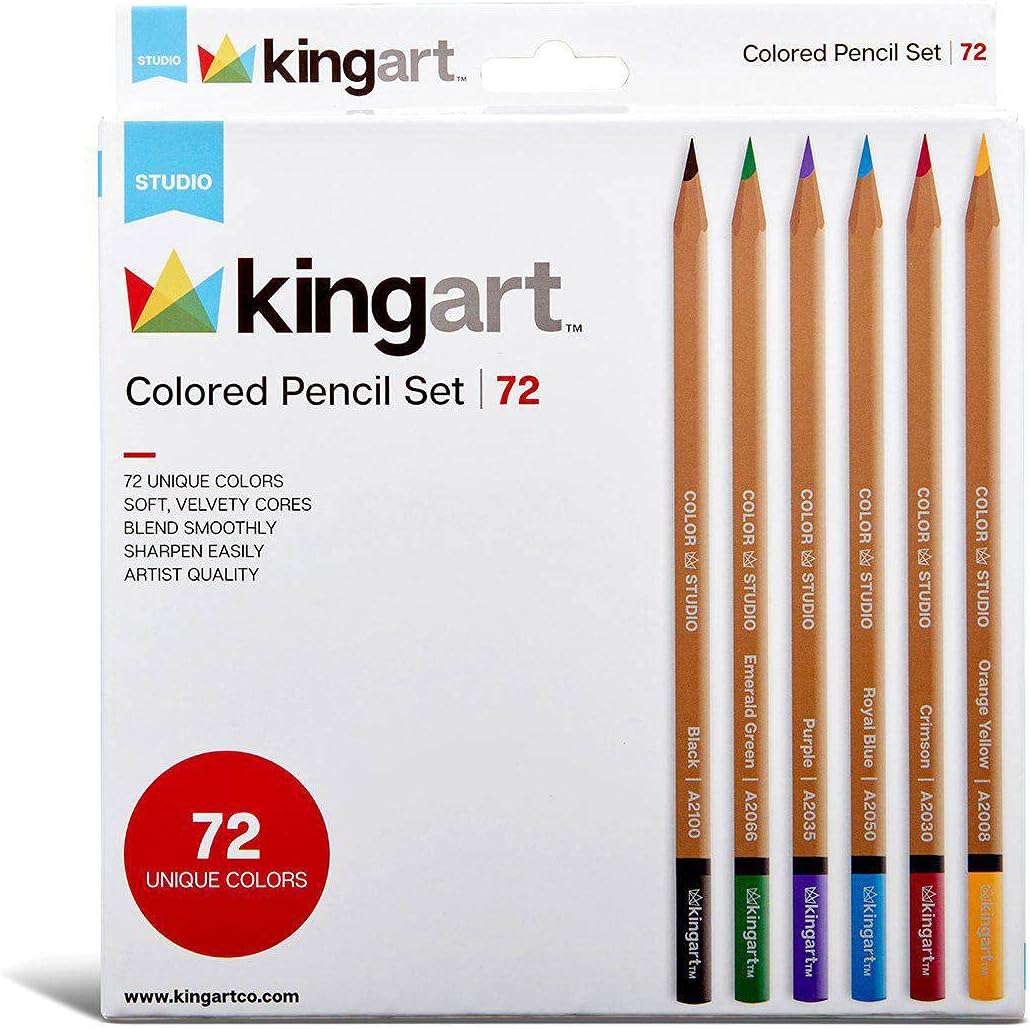KINGART 31272 Artist Quality 72 Ct. Colored Pencil Set, 72
