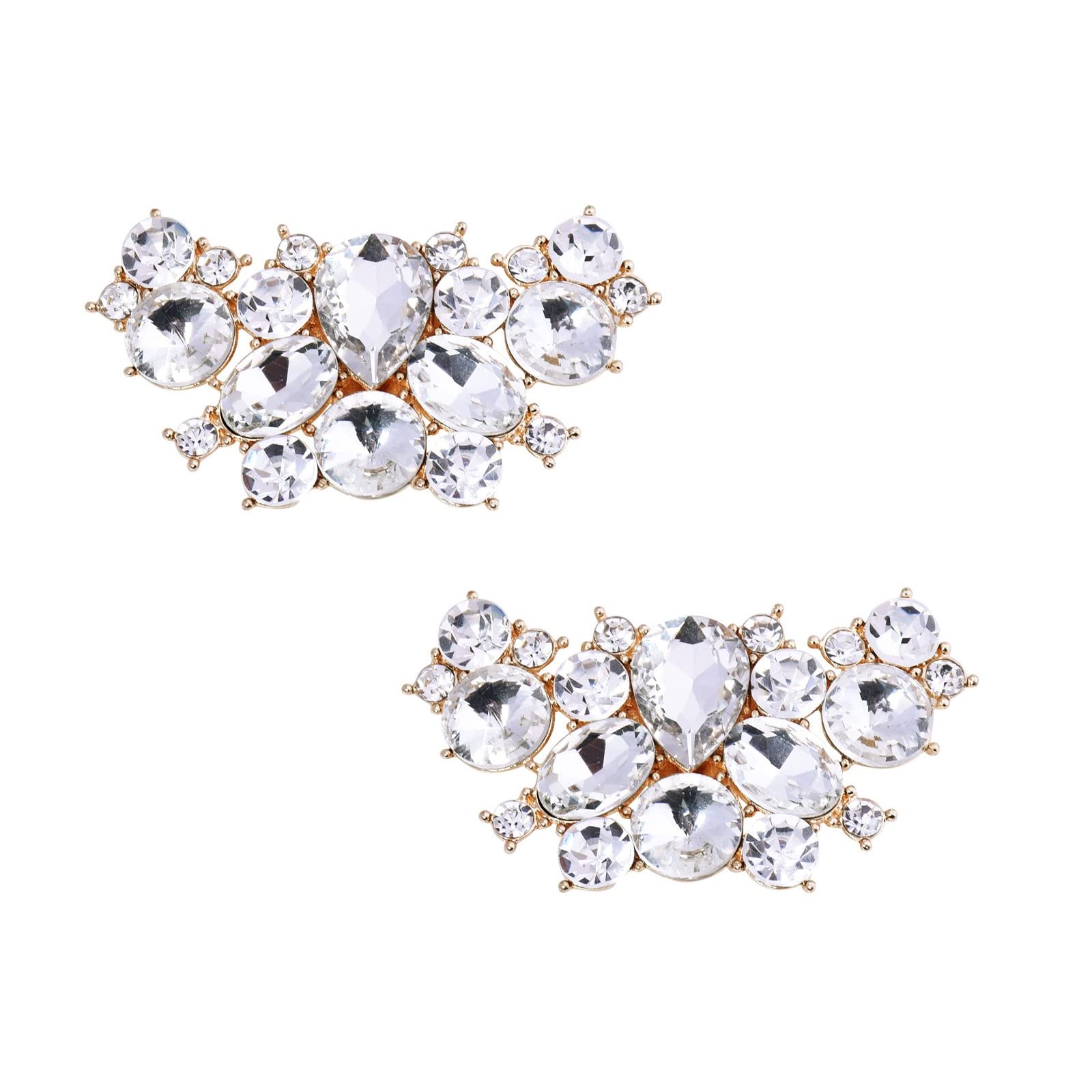 Pwsap Clips de Hebillas de Zapatos de Diamantes Nupcial Lujo, Bling Clips Decorativos Desmontables Joyería Clips para Zapatos Ropa Bufanda Bolso Sombrero — view 9