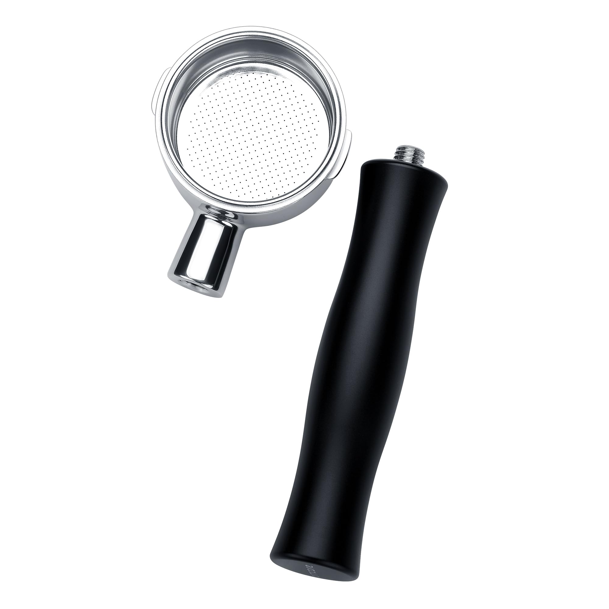Normcore Sitko bez dna, 51 mm, kompatybilne z maszynami dźwigniowymi La Pavoni, wyprodukowane po sierpniu 2000 r., sitko z czarnym anodowanym uchwytem aluminiowym