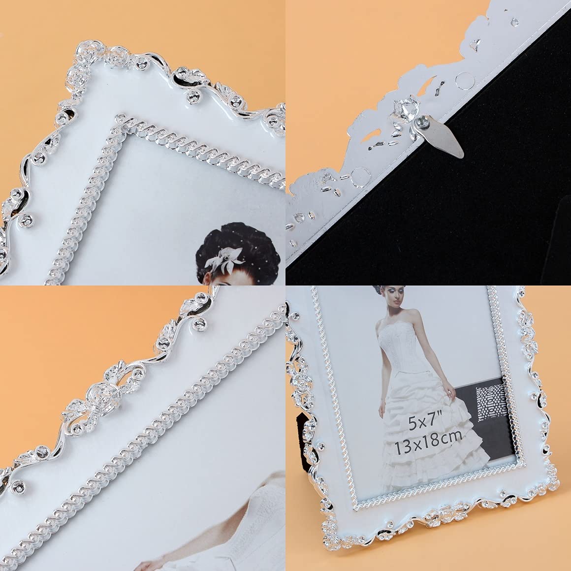 Amazon.co.jp: フォトフレーム 写真立て アンティーク キラキラ ビーズ