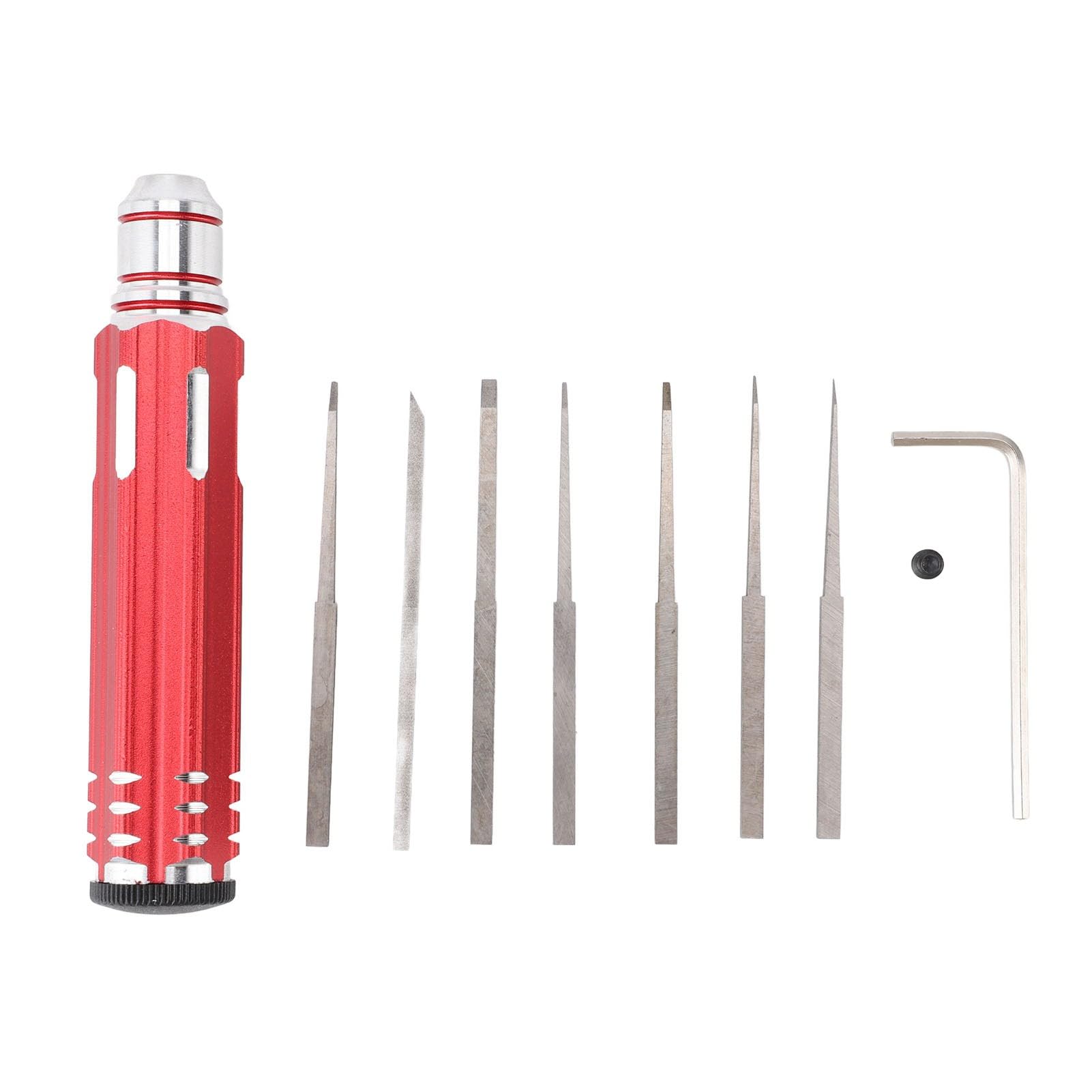 Zestaw 9 Rysików ze Stali Wolframowej, Antypoślizgowy Uchwyt ze Stopu Aluminium, 7 Ostrzy i Klucz Sześciokątny, Zestaw Modeli do Rysowania Linii Panelowych, Narzędzie do Trasowania