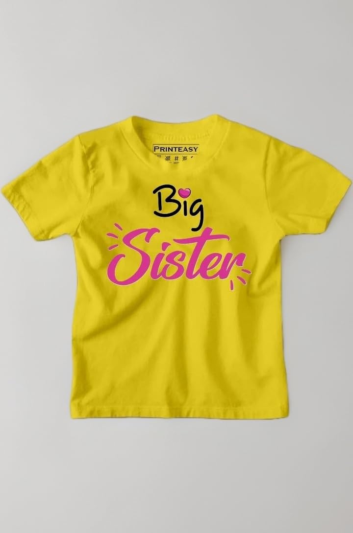 Big Sister Cotton Round Neck Regular Fit Unisex Kids T-Shirt for Boys & Girls D-273