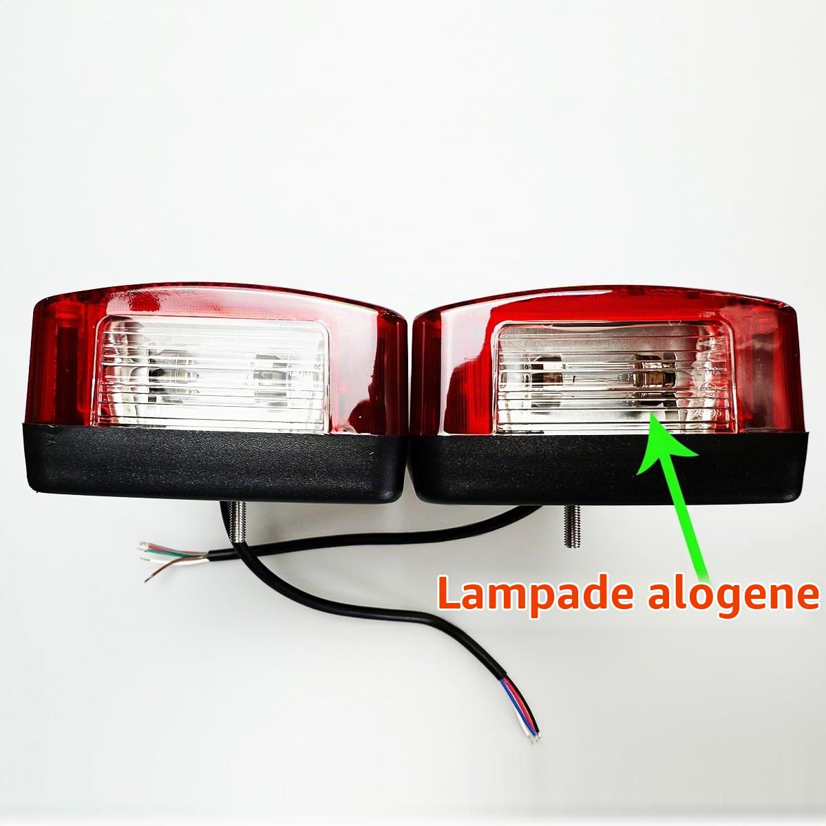 Fanali Luci Posteriori per Rimorchio 12v,Rimorchio Fanali Posteriori Impermeabile|E4|Cavo 5,2m Cablato Spina a 13pin|2xAttacco a Baionetta 5pin|7Funzione Rimorchio Posterior Fendinebbia