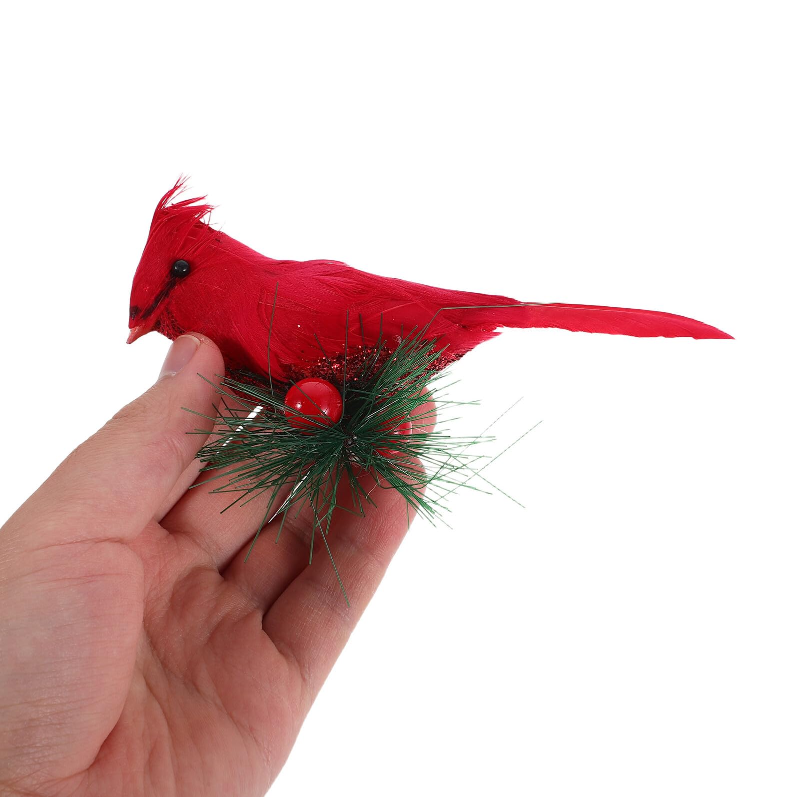 10pezzi Decorazioni per Albero di Natale con Uccellini Cardinali Rossi Clip Piccoli Ornamenti in Schiuma per Casa Uccelli Artificiali Realistici per Decorazioni Natalizie