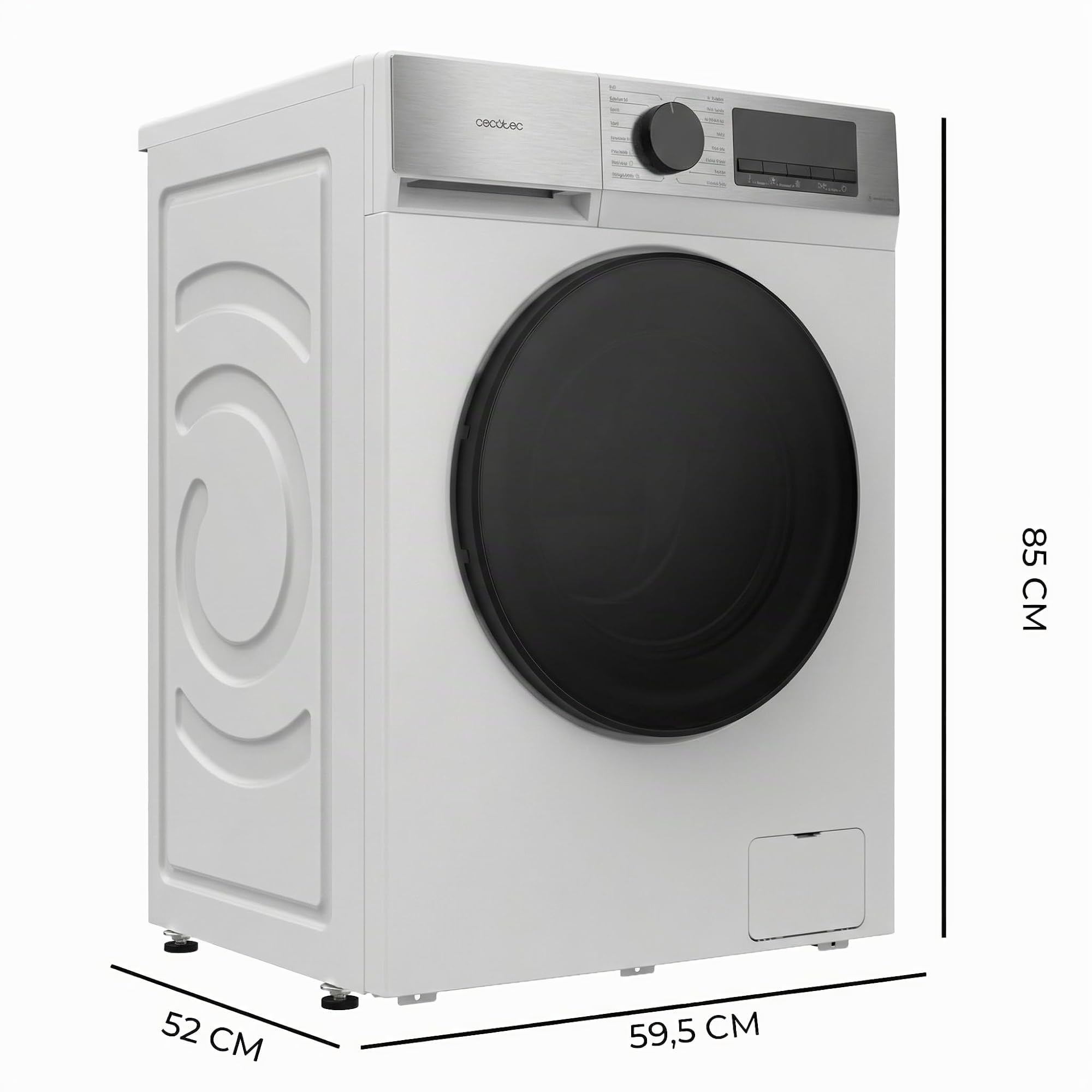 Cecotec Lave-linge Chargement Frontal 7Kg Bolero DressCode 7450 Inverter. 1850W, 1200 tr/min, Classe A-10%, 16 programmes, Panneau Inox, Allergy Care, Pearl Drum, Fonction Silence, KidLock, Blanc