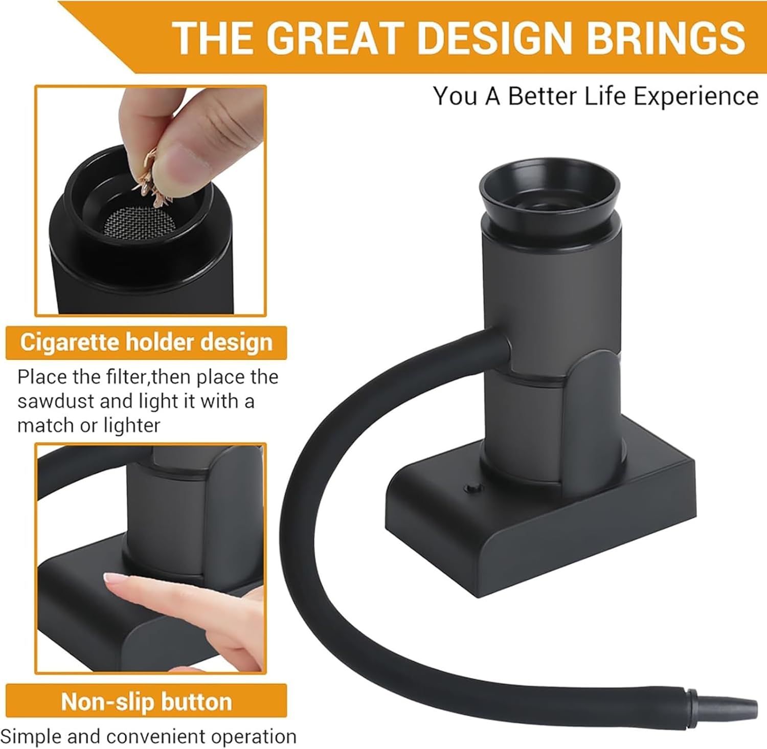 Portable Smoking Bowl Cocktail Smoker Smoking Bowl Wood Smoking Aerosol Kit for Cocktails/beverages/chesi/food(Black)