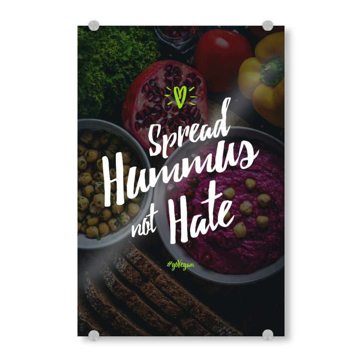 artboxONE Acrylglasbild 120x80 cm Typografie Spread Hummus, not Hate! - Bild Hummus Food foodlove