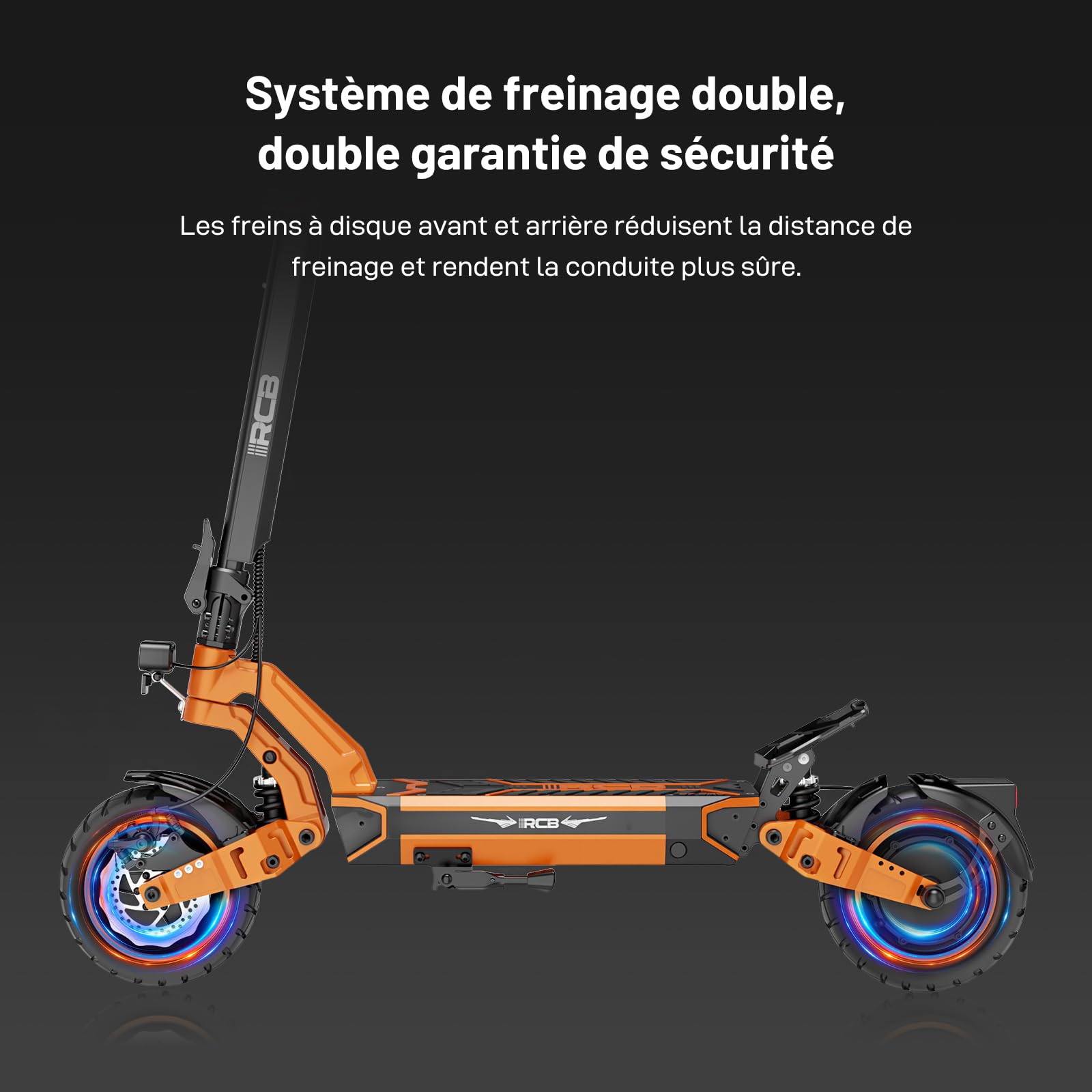 RCB D7/D7 Pro (Ultra) Trottinette Électrique Adulte,NFC/Clignotants/APP, Pente 26%, Moteur 500W Pic 1600W, Autonomie 80-130KM, Batterie 20.8-27Ah, Pneus Gel Auto-Réparants 10 Pouces