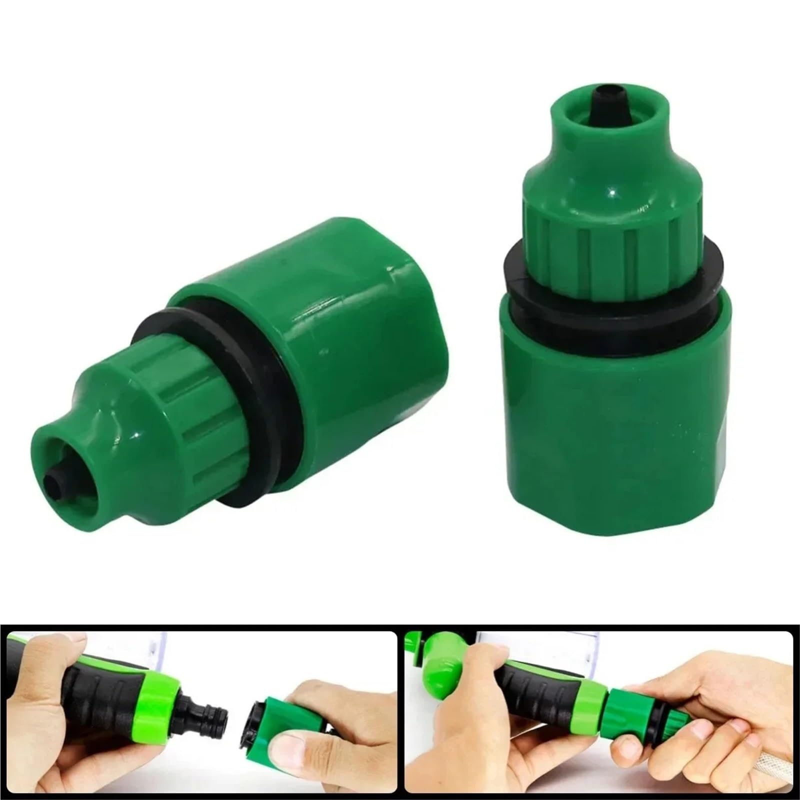 Set di adattatori di accoppiamento ABS con connettore rapido for Tubo da Giardino Doppio Maschio da 1/2".