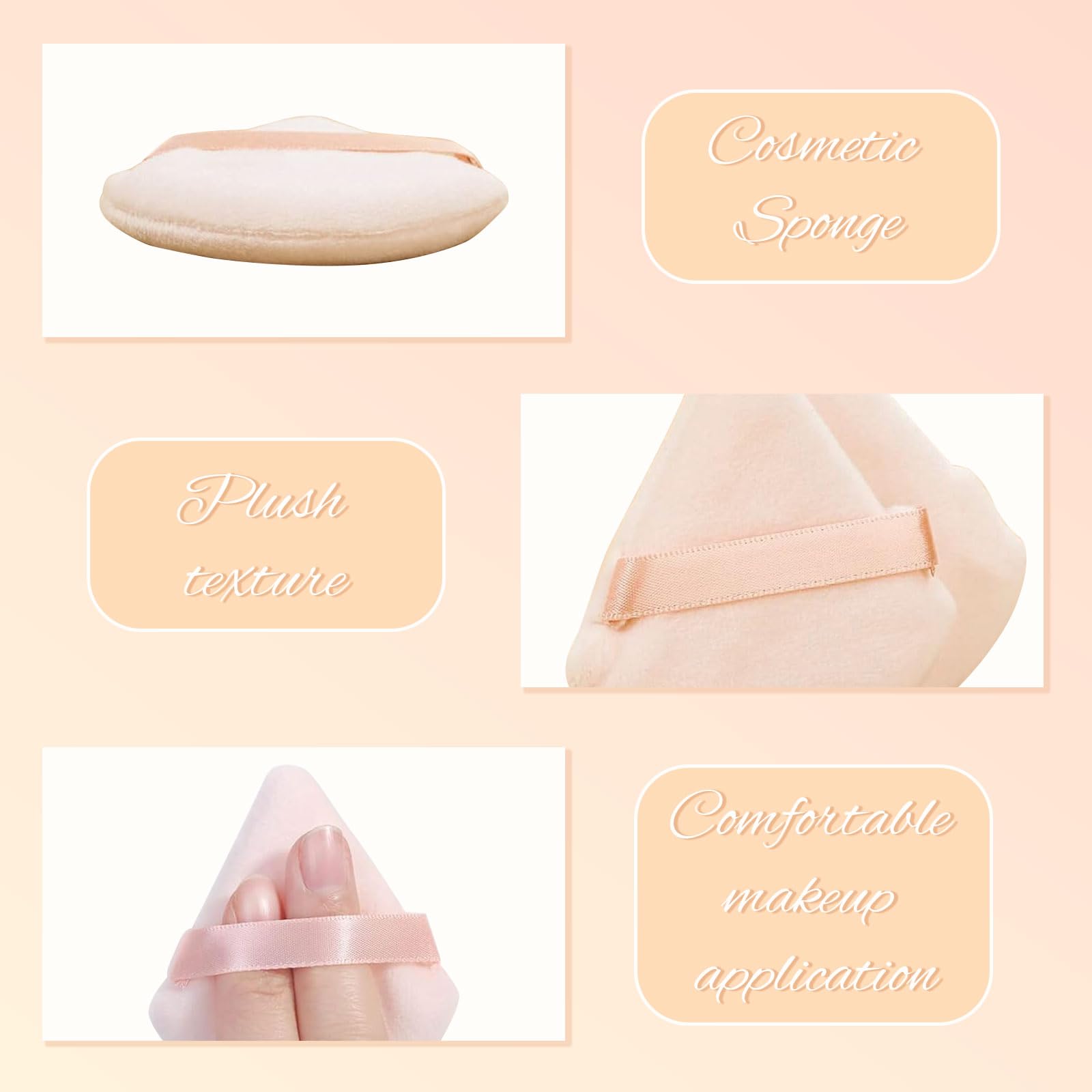 AstraGlam Triangular Powder Puff Set, 30 Pieces, Soft Crystal Velvet Material, 6 Colors - Image 3