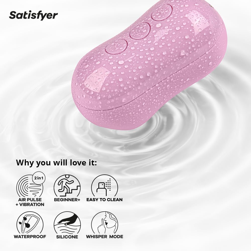 Satisfyer Cotton Candy Air Pulse & Vibratore Clitorideo | 11 Programmi a Onde di Pressione e 12 Programmi di Vibrazione | Sex Toy Rosa per Donne | Sex Toys Stimolatore