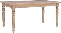 Linon Belleville French Provincial Dining Table - Light Natural Brown, Seats 4 with Turned Legs