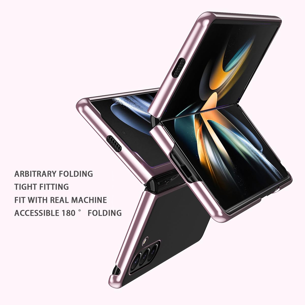 Transparente Coque pour Samsung Galaxy Z Fold 5, Galvanisé Housse, Mince Étui PC Rigide De Protection,Bleu