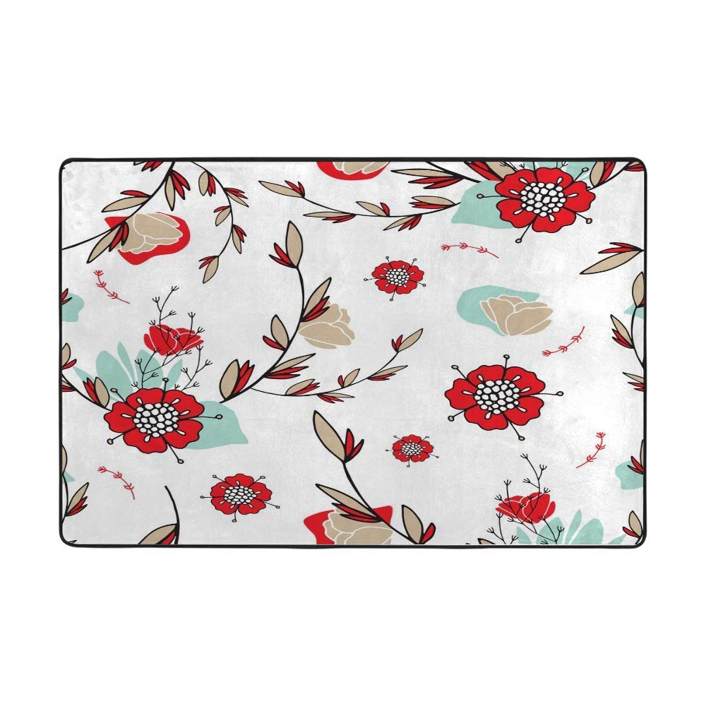 Tapis de sol romantique pour chambre et cuisine ambiance fleurs